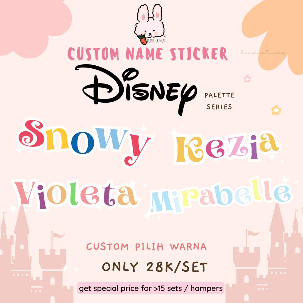 

stiker nama custom WATERPROOF / Disney Series