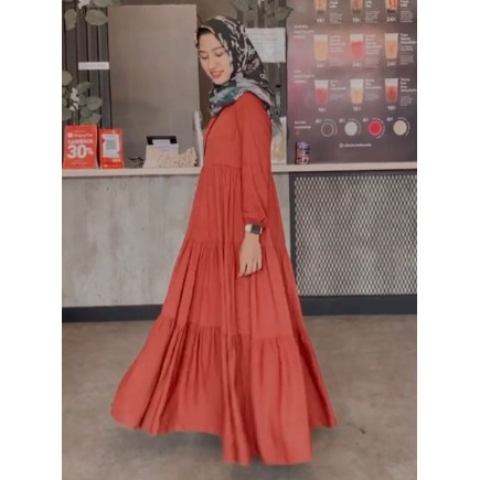 Hanum dress premium / dress polos / dress busui / gamis busui / dress rayon twill / dress hitam polos / BISACOD