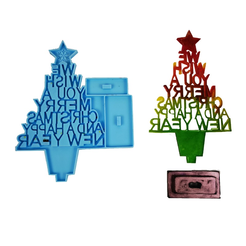 Siy Cetakan Epoksi Bentuk Pohon Natal 3d Bahan Silikon Untuk Kerajinan Tangan Diy