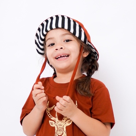 ORION HAT - Topi Anak Tali Hangat Strip Line Laki Perempuan Cowo Cewe Murah Lucu Polos Korea Fleece