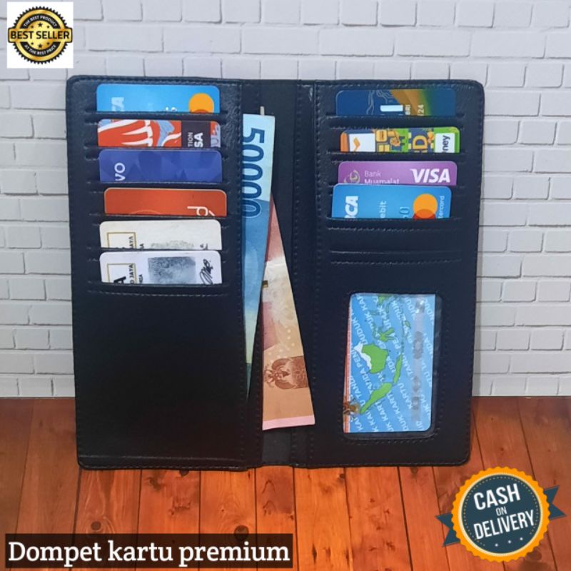 Dompet pria/wanita dompet kartu premium dompet panjang lipat dua