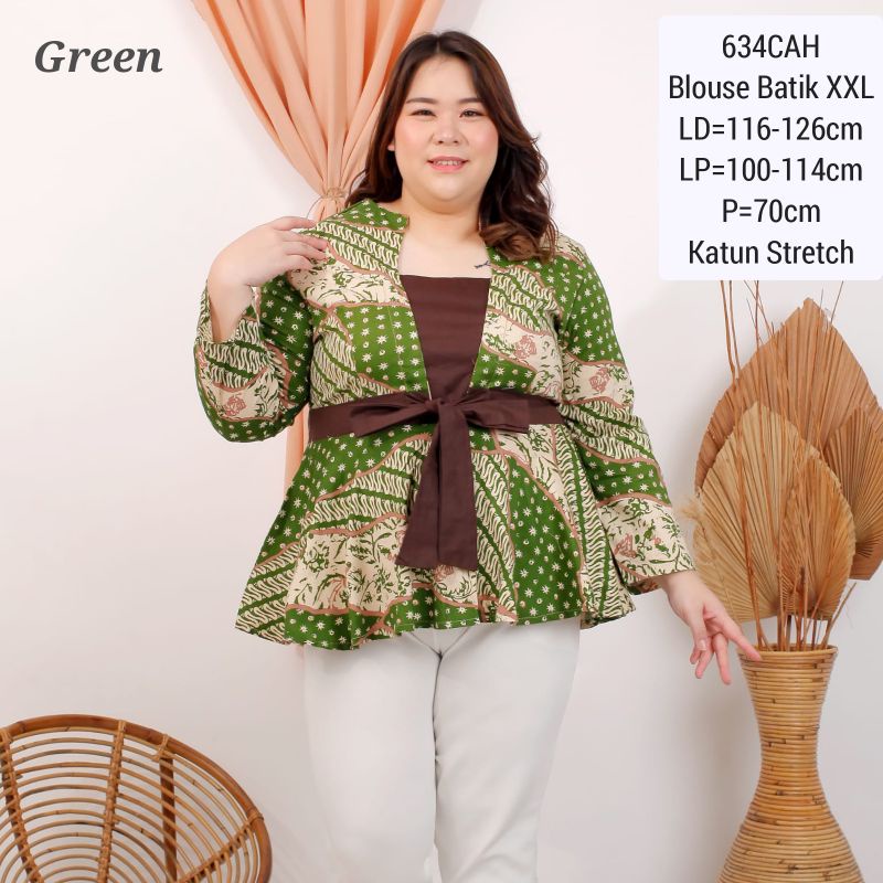 BIGSIZE BLOUSE BATIK GAYATRI MODERN XXL ATASAN CEWEK XXL BLUS JUMBO IKAT FASHION WANITA 634 MURAH