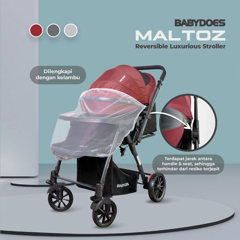Makassar - Stroller Babydoes CH-BL 821 Maltoz Reversible / Kereta Dorong Bayi Babydoes