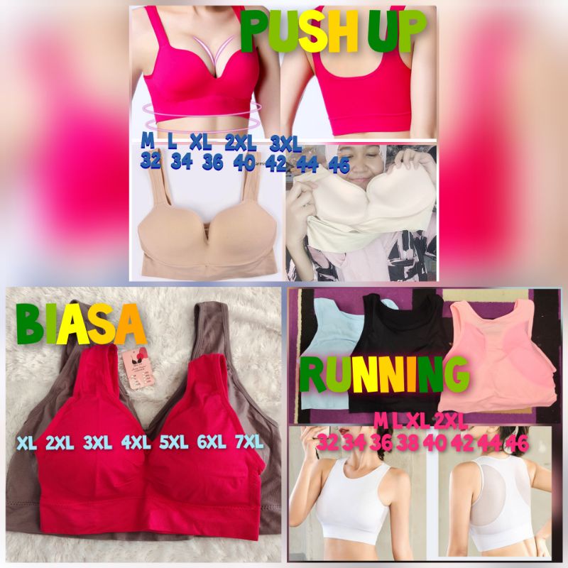 BRA SPORT IMPORT BH JUMBO BRA SPORT JUMBO BH PUSH UP JUMBO TANPA KAWAT