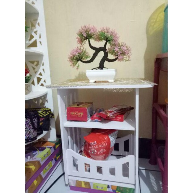 MEJA ngopi kotak, Bulat meja Hello kitty Vintage Rak Coffee Table Meja Majalah shabby