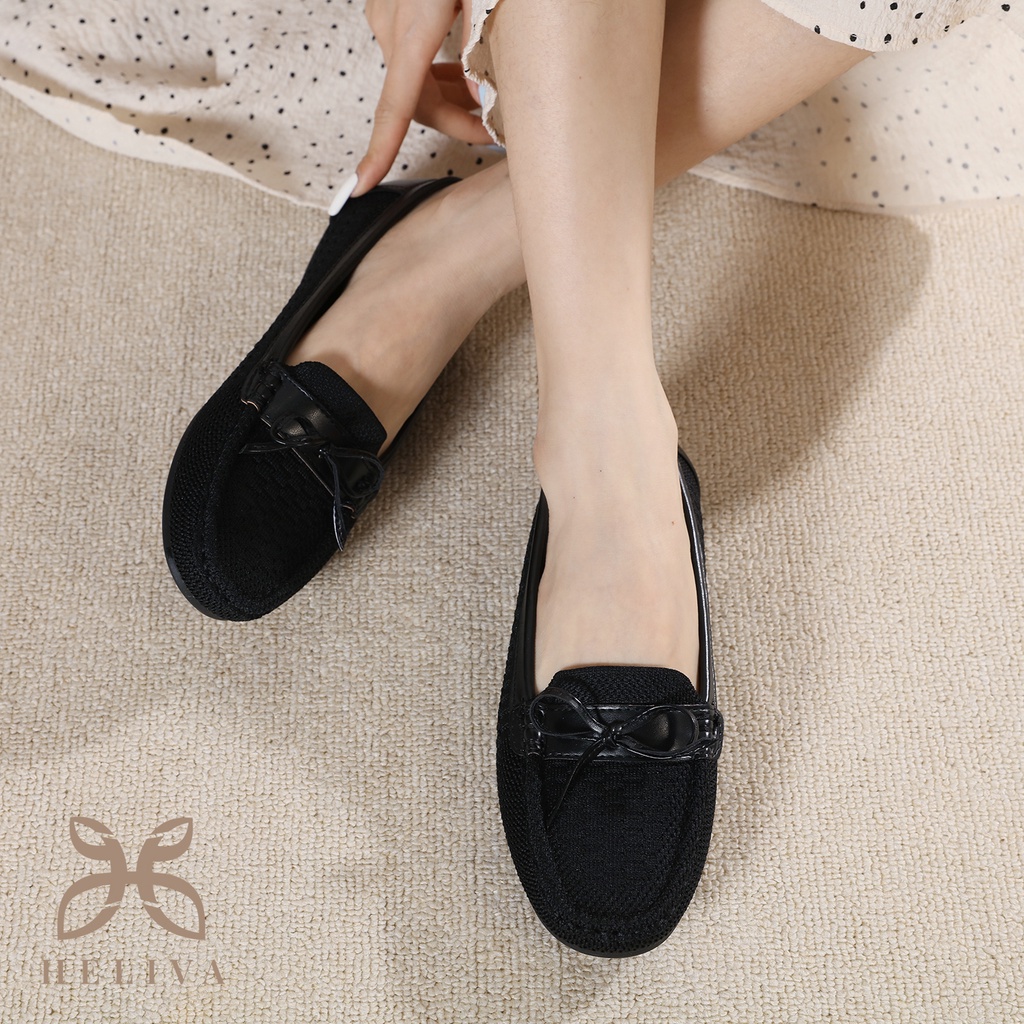 HELIVA VALENCIA Sepatu Flat Loafer Ribbon Flyknit Series Bahan Rajut Knitted H333 Original Brand