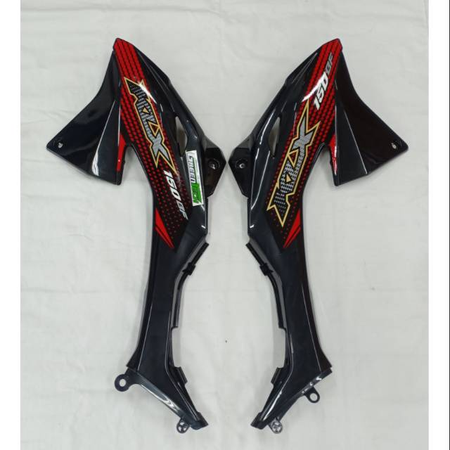 Cover tank luar dalam full Hitam lis merah klx150 bf