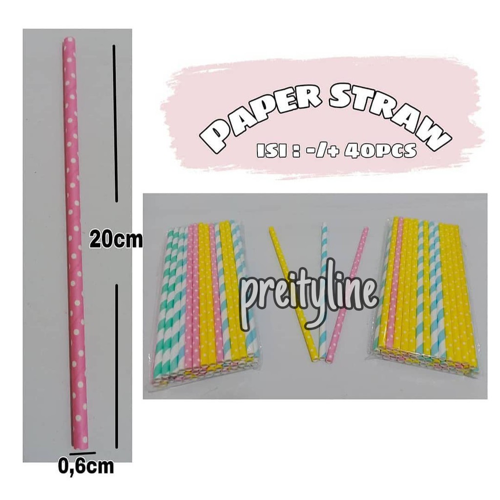 Jual Sedotan Paper Straw Sedotan Kertas Pcs Shopee Indonesia