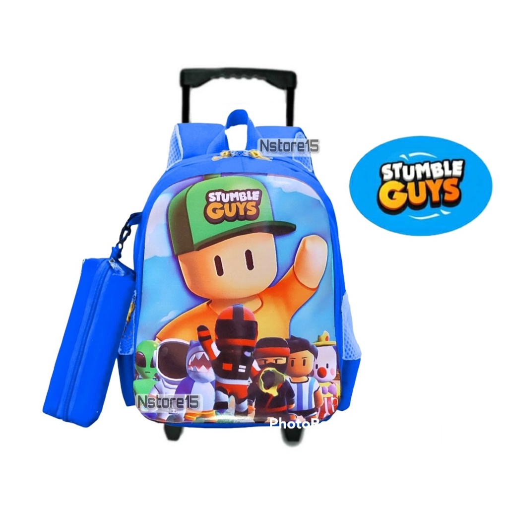 [COD]NSTORE15-tas troli anak sekolah karakter kartun STUMBLE GUYS tas ransel anak terbaru