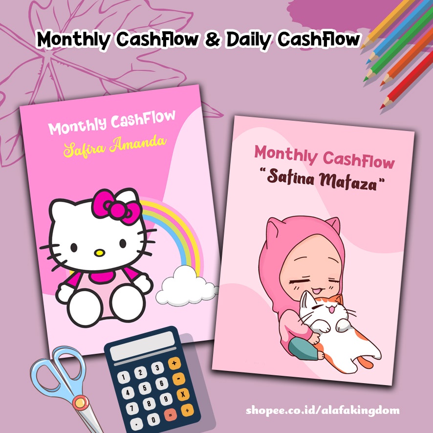 

Alafakingdom 11-12 Financial Planner / Buku Catatan Keuangan / Daily CashFlow / Monthly CashFlow / Buku Catatan CashFlow Harian & Bulanan / Buku Catatan Hutang