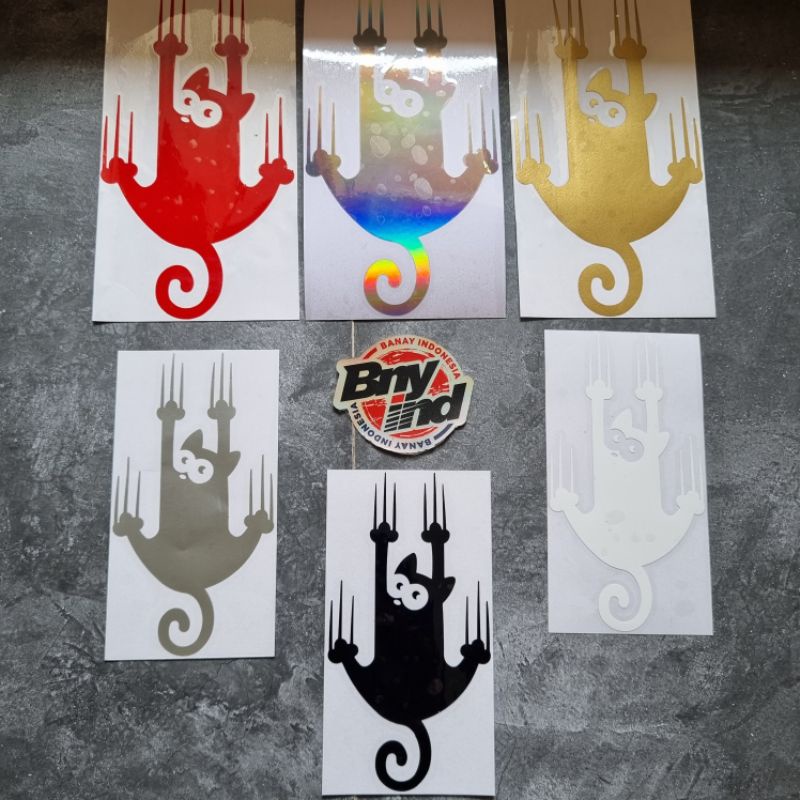 STICKER STIKER KUCING NYAKAR CUTTING