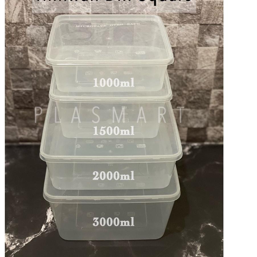 Best Thinwall DM Square Kotak 1000ml 1500ml 2000ml 3000ml isi 25 set