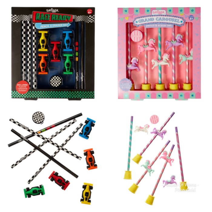 

Smiggle Ride Pencil And Eraser Gift Box Set - Pensil Dan Penghapus Set