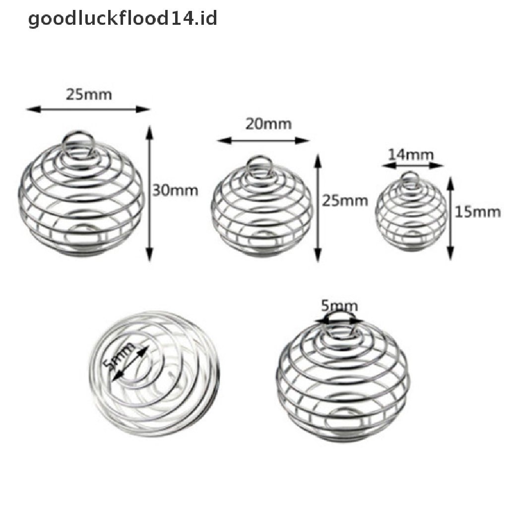 [OOID] 30PCS/Set Spiral Bead Cages Pendants Silver Plated Craft Jewelry Making DIY Gift ID