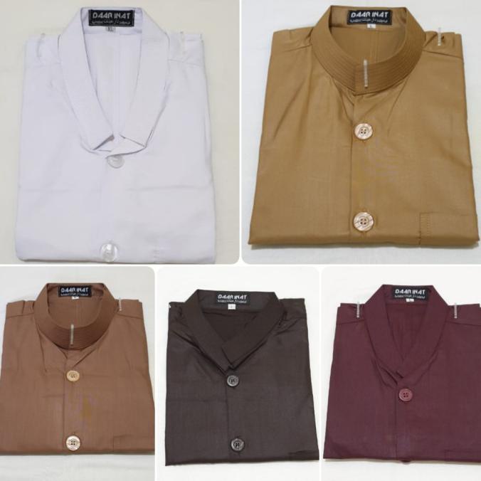 Star Seller Baju Koko Daar Inat / Baju Koko Kancing / Baju Koko Katun - Navy