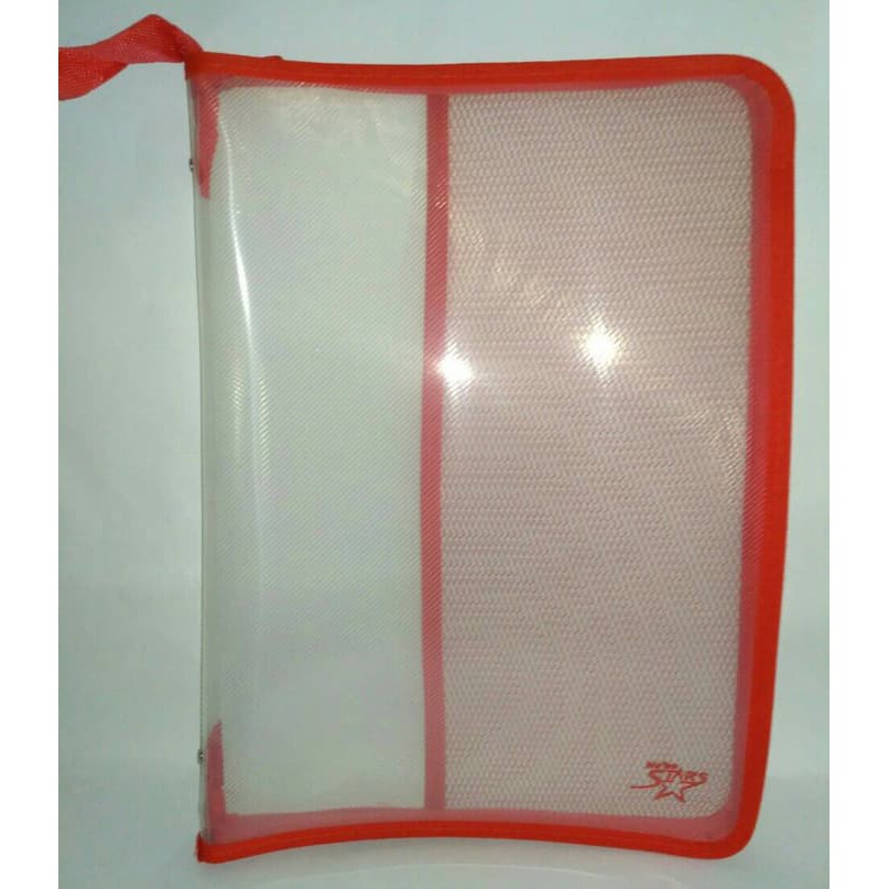

Map Plastik Zipper Bag Resleting Folio - Merah