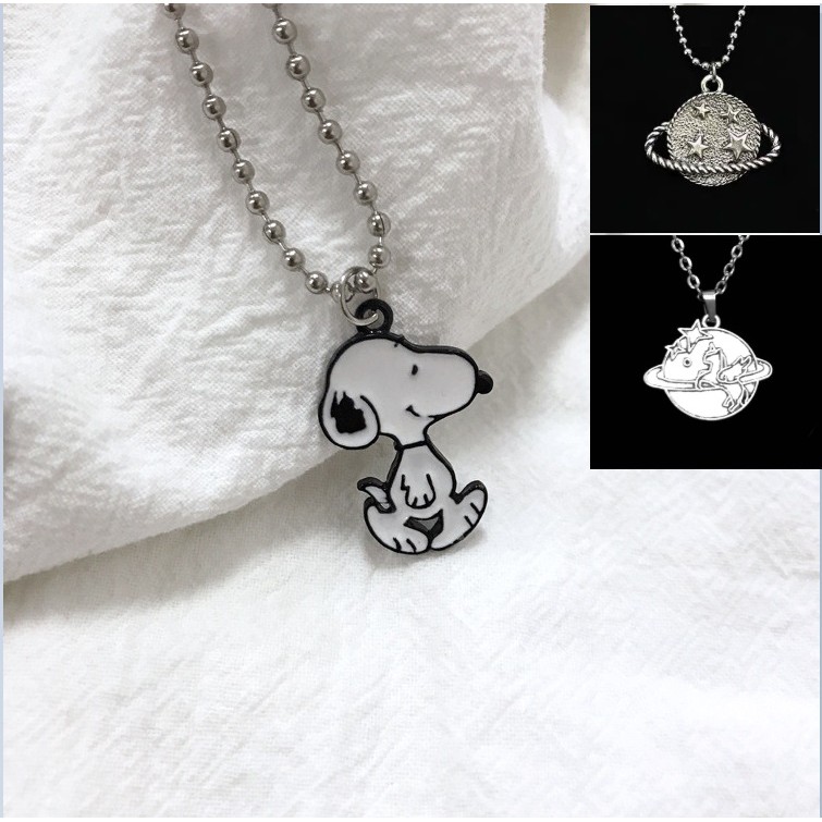 Kalung Liontin Rantai Korea Fashion Women Necklace Alloy Cewek Hip Hop Stainless Steel Planet