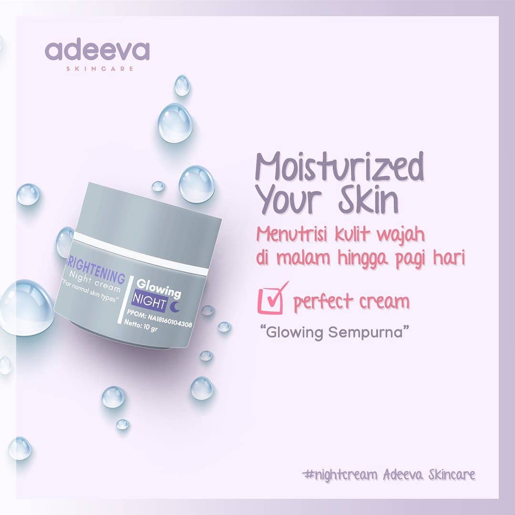 Night Cream ( Whitening ) AdeevaSkincare / Cream malam Adeeva Skincare