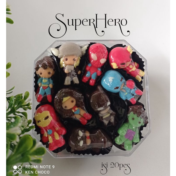 

Coklat superhero/superman,batman,hulk,captain america,spiderman,ironman