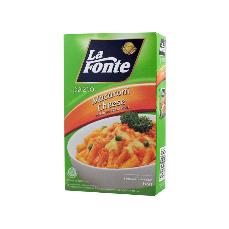 

La Fonte Makaroni Pazto Instant Keju 63G - Alhanan/04