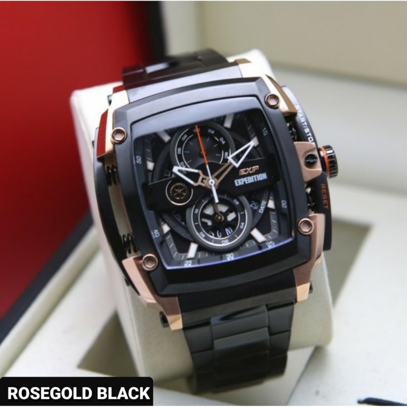 Expedition chrono sport aktiv EXP tali rantai variasi warna pria E 3008 MC/BC/GC original garansi re