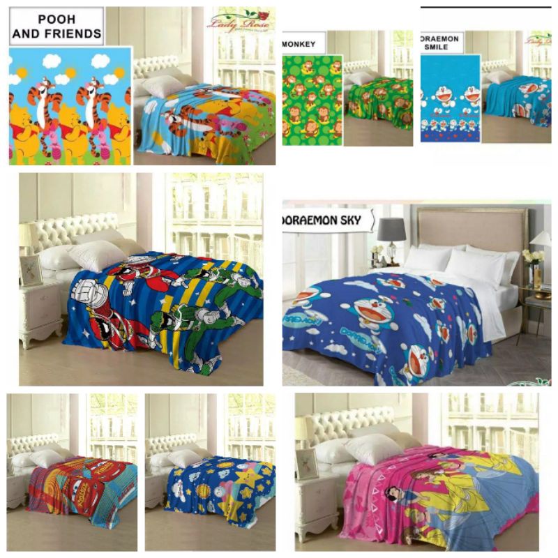 Selimut LADY ROSE Motif Karakter Bunga Abstrak AST