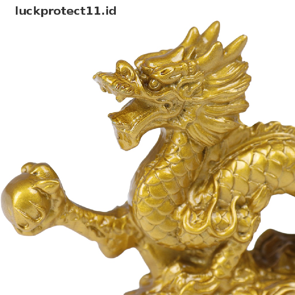 &lt; Luckprotect11. &lt; LuckproteksiPatung Naga Zodiak Cina Warna Emas Untuk Dekorasi Rumah