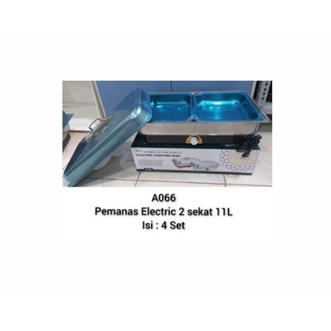 Omicko Pemanas Listrik Wadah Prasmanan Stainless 2 Sekat 11 L A066