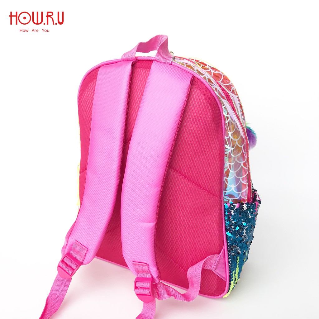 HOW.R.U | Tas Backpack / Tas Sekolah Anak Full Sequin Motif Unicorn 9886