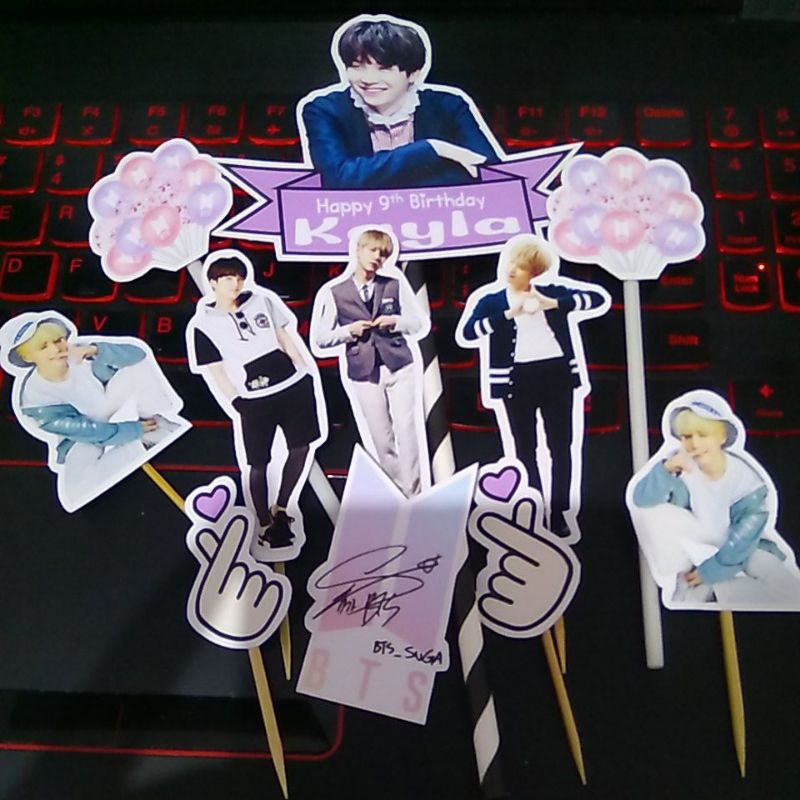 cake topper hiasan kue bts suga