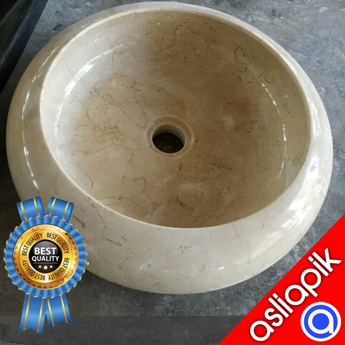 Jual Wastafel Batu Marmer Donat Donut 40cm Untuk Meja Countertop Wash Basin Stone Marble