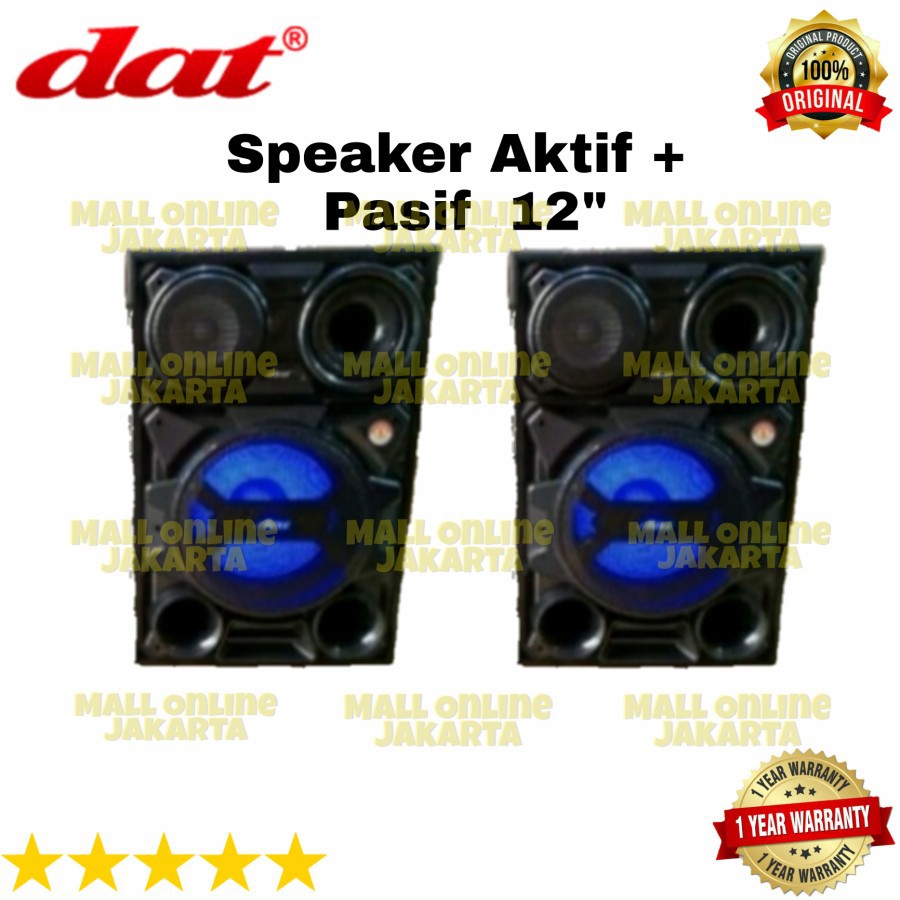 Paket Speaker Aktif Pasif Dat Ds121 Sepasang Aktiv Pasiv Original