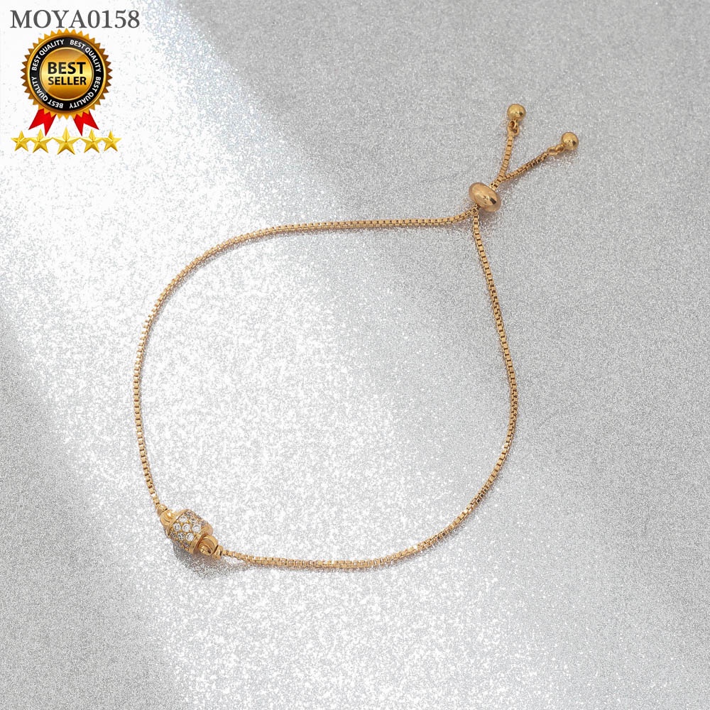 ✨Moya0158❤Gelang Titanium Wanita Rose Gold Bisa Disesuaikan Serut Rantai Gelang Fashion Korea Murah D373-2