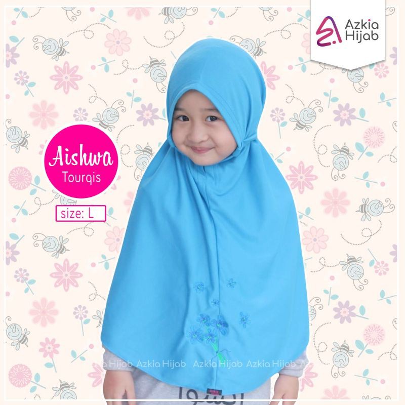 Aishwa || size SS (size 1) jilbab anak / bayi || usia 0 bulan - 6 bulan new azkia hijab-Turkis
