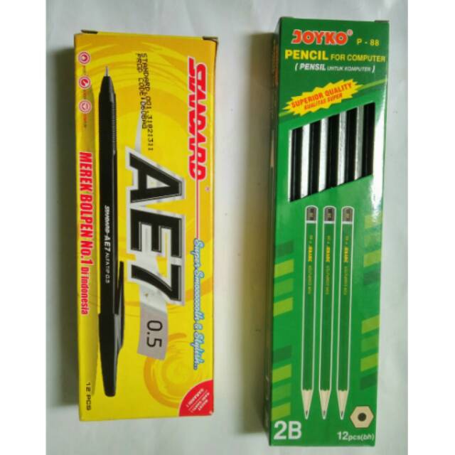 

Pulpen standard 0.5, pensil joyko 2B