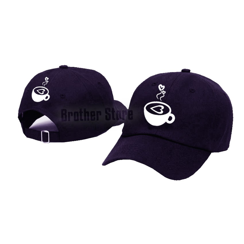 Topi Baseball Coffe Lover White - Black Premium