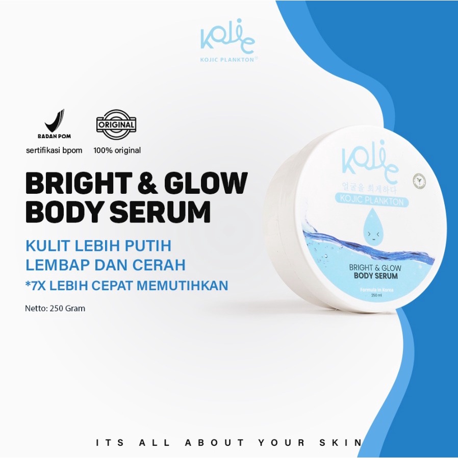 Kojic Bright & Glow Body Serum / Body Serum Bright & Glow by Kojic Plankton Body Lotion aman Origina