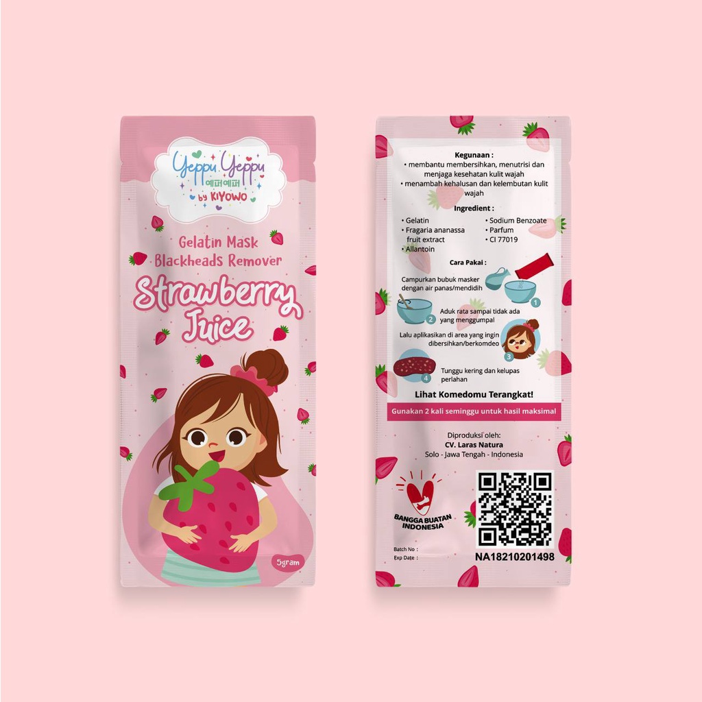 kiyowo yeppu-yeppu DEAR UP masker komedo gelatin BPOM