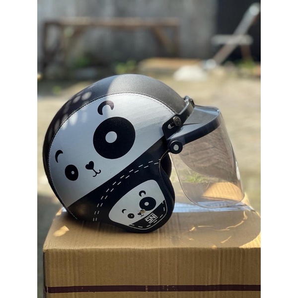 Helm Bogo Pres Dewasa Motif + Kaca Datar