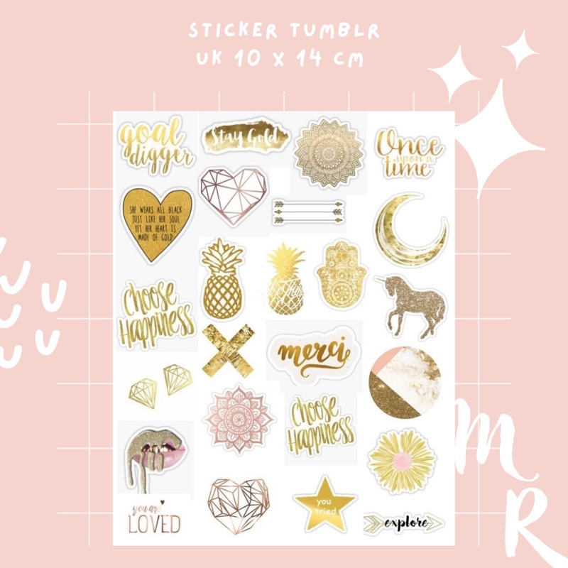 [ BELI 10 GRATIS 1 ] [ PART 7 ] Stiker Tumblr mini untuk HP Aesthetic No Cutting