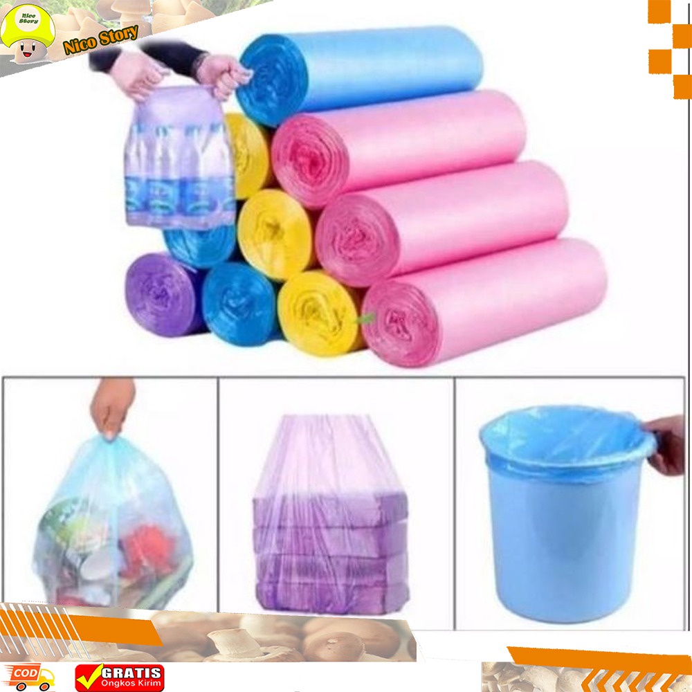 (NCS) COD Kantong Plastik Sampah Gulung 45 x 50 cm 1 Roll isi 15 Lembar Pcs Plastic Trash