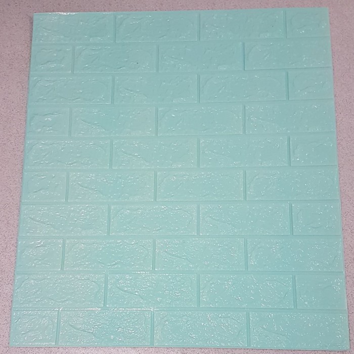 Wallpaper 3D Bata Brick Foam Sky Blue Biru Muda #Bergaransi