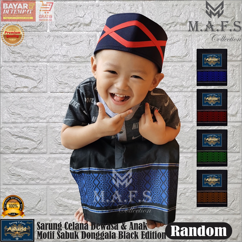 SARUNG CELANA ANAK &amp; REMAJA MOTIF BLACK SERIES 3 - 15 Tahun
