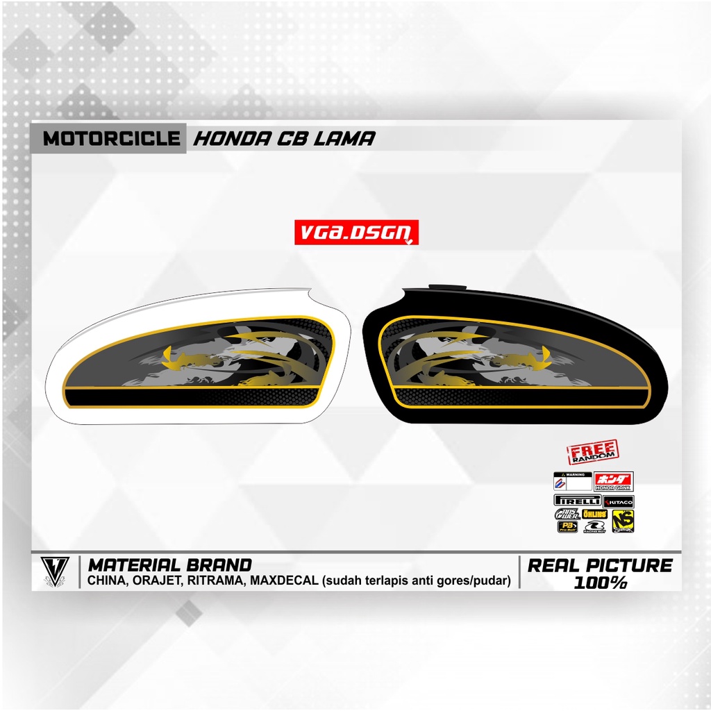 STIKER CB STIKER MOTOR HONDA CB 100 CB 125 CB GLATIK STICKER COSTUM STIKER VARIASI STRIPING HEREX