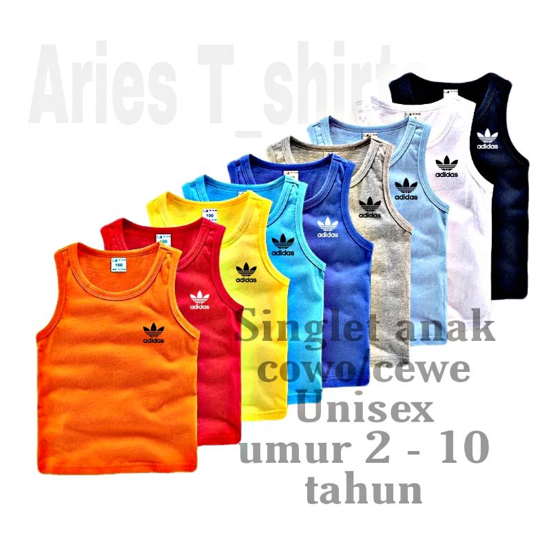 Singlet anak cowo/cewe singlet anak Addis baju singlet anak usia 2 - 10 tahun
