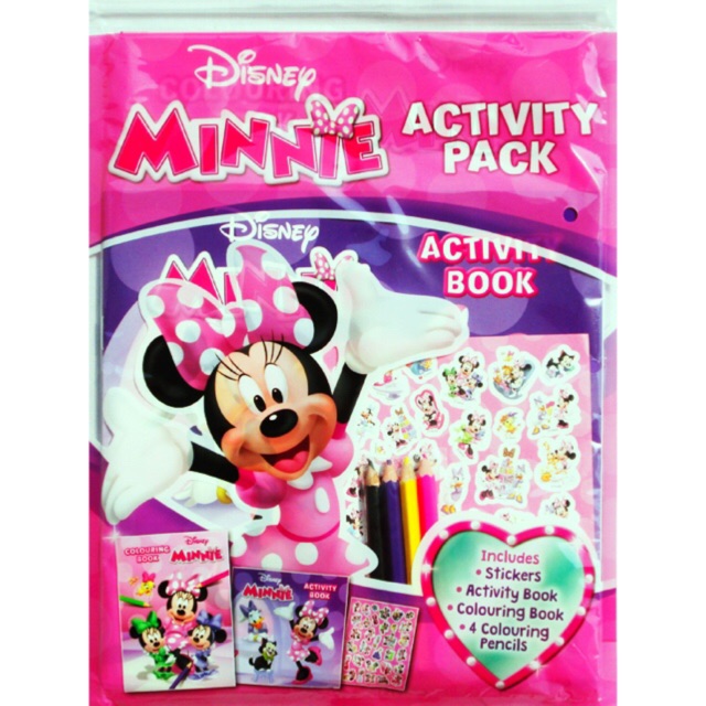 

Disney Minnie Activity Pack (Includes: Stickers, Activity Book, Colouring Book, 4 Colouring Pencils)