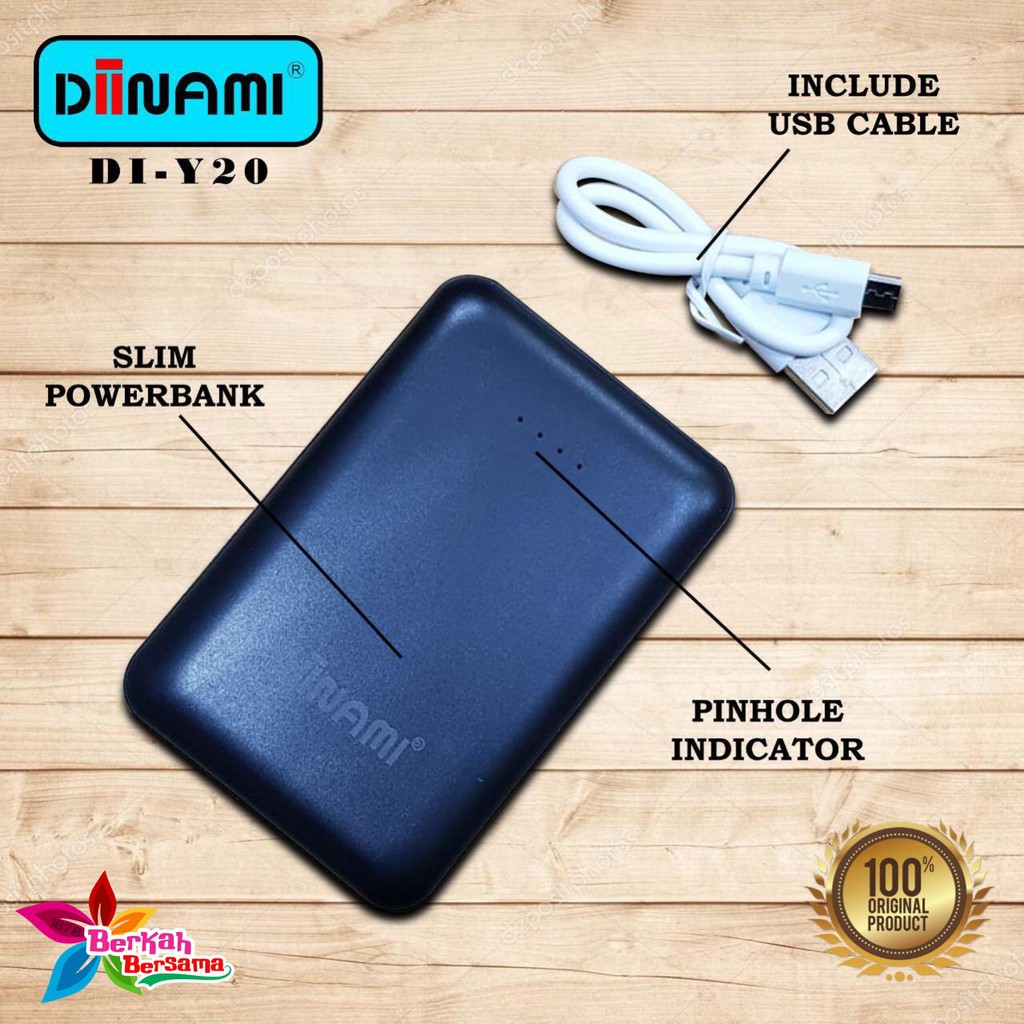 BM084 Powerbank diinami DI-Y20 real 8000mah led dual usb quick charge Fast Charging BB1476