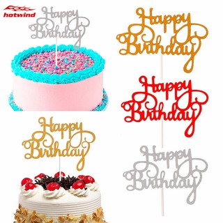 HW Hiasan  Topper Kue  Cupcake Motif Huruf Happy Birthday 5 