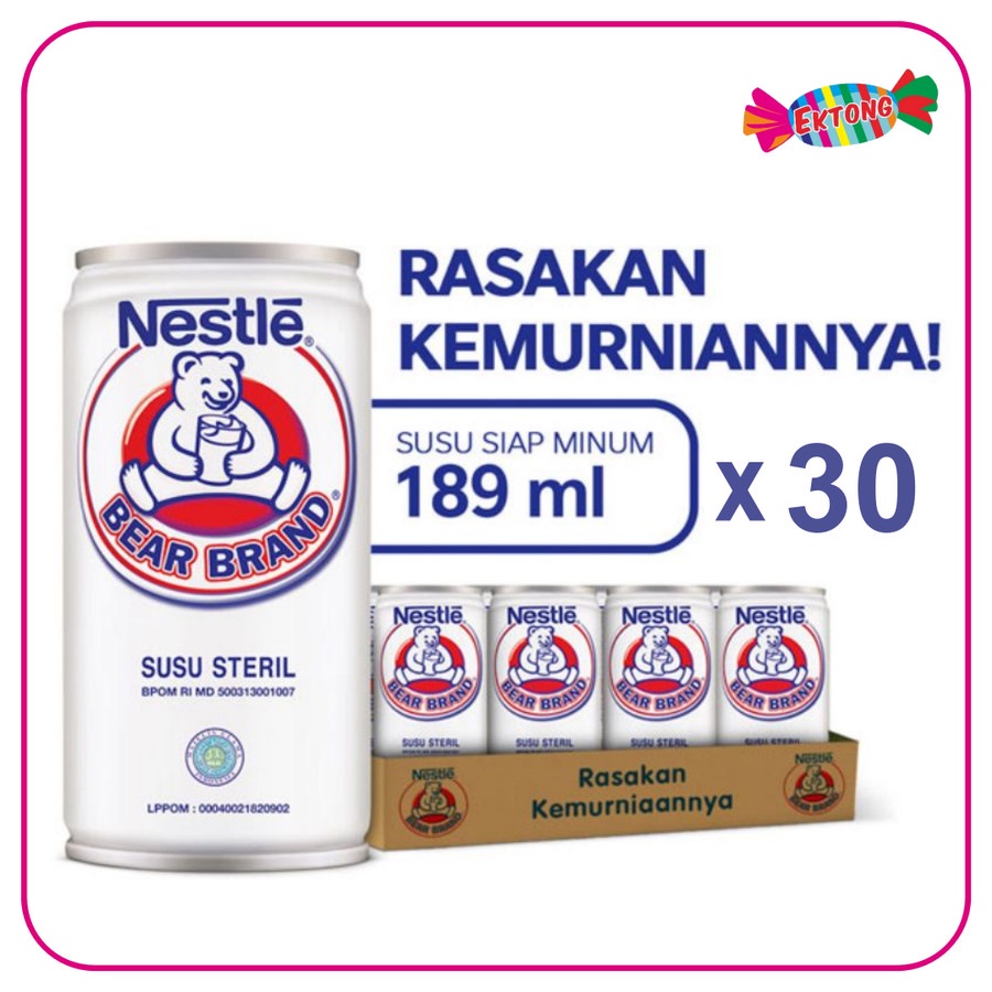 

NESTLE BEAR BRAND 1 DUS ( Susu Steril ) 189ml x 30 Pcs