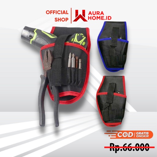 Tas Pinggang Perkakas Mesin Bor Tool Bag Fanny Pack / Tas Perkakas Kunci Obeng Alat Pertukangan Tuka
